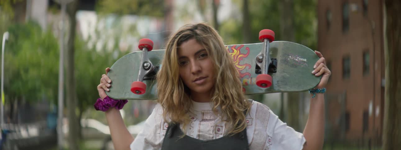 Woman Skateboarding In New York