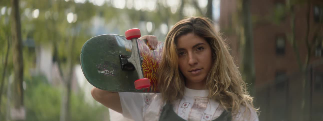 Woman Skateboarding In New York