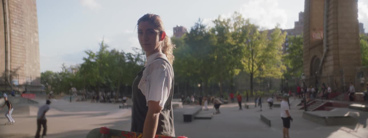 Woman Skateboarding In New York