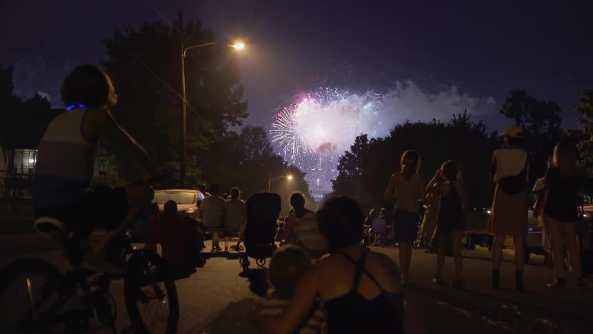 Fireworks In City