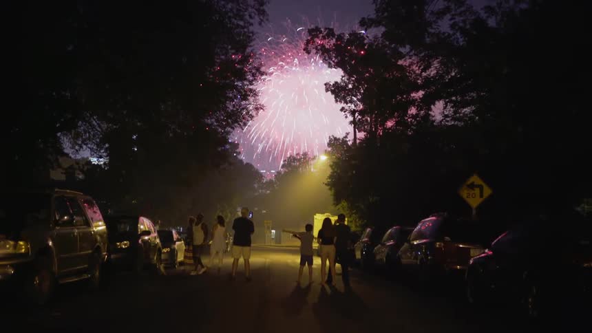 Fireworks In City
