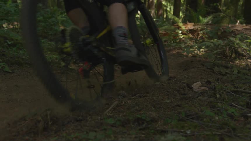 Man Mountain Biking In Forest