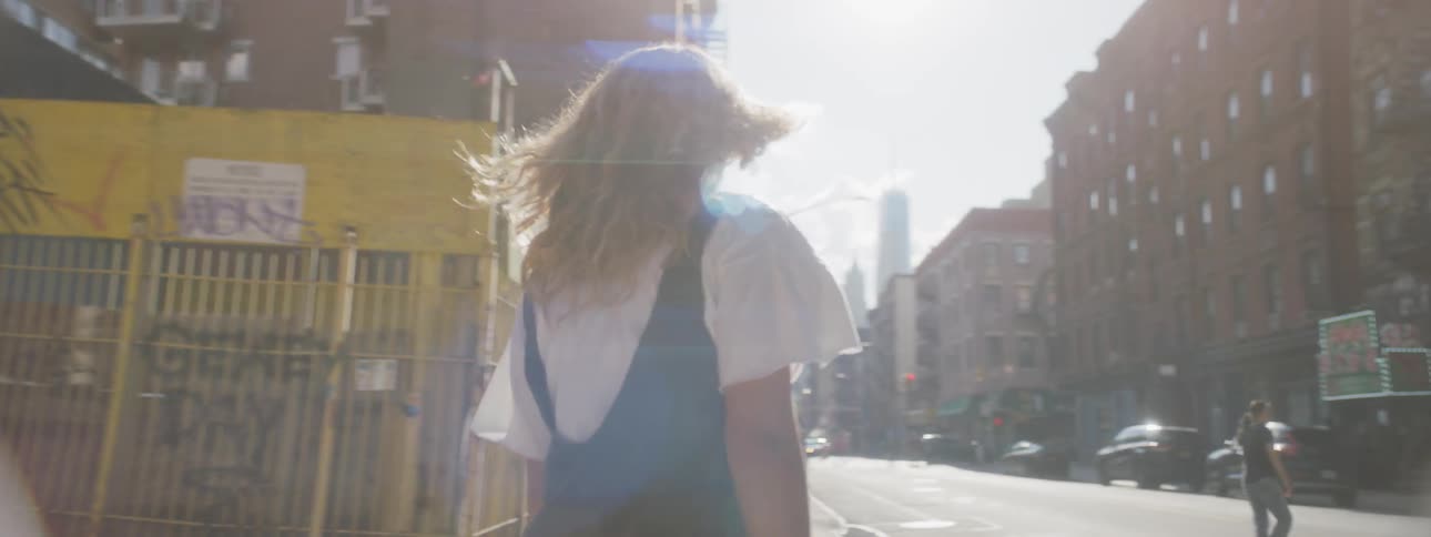 Woman Skateboarding In New York