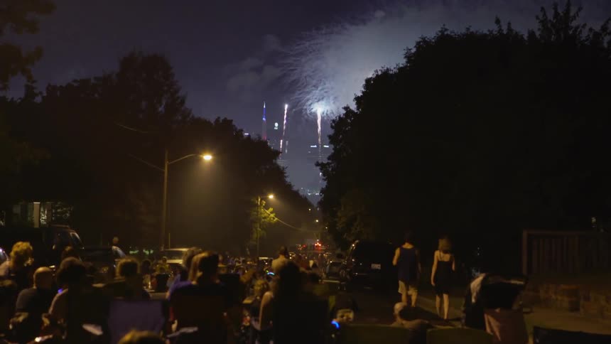 Fireworks In City