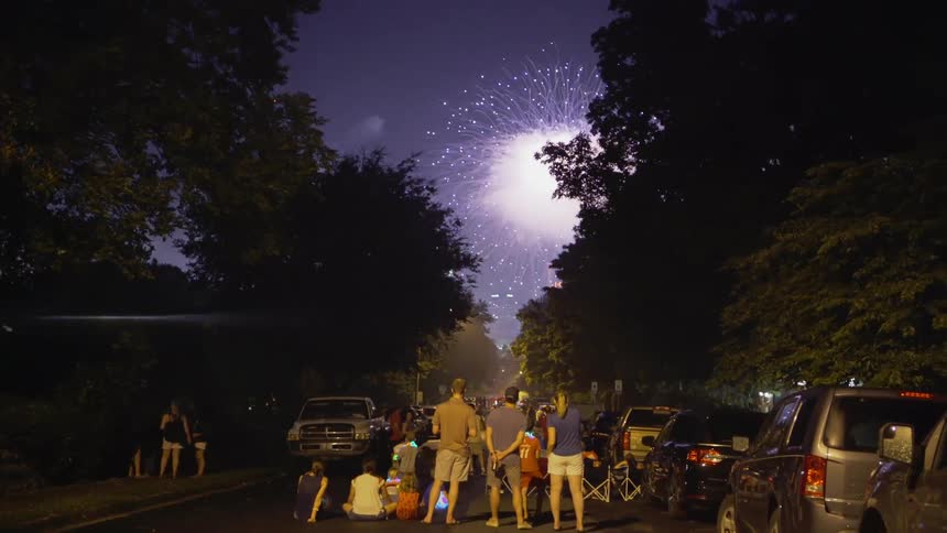 Fireworks In City