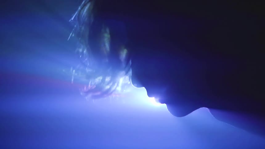 Man In Room With Abstract Lights