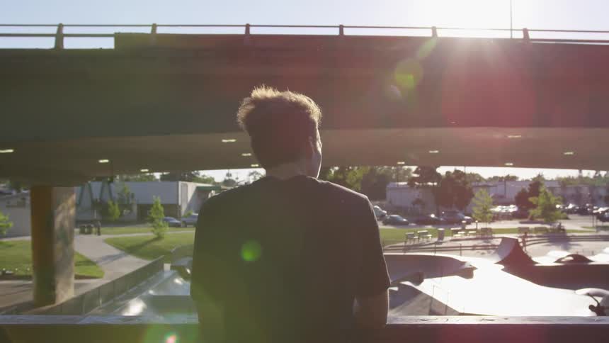 Man Skateboarding In The City