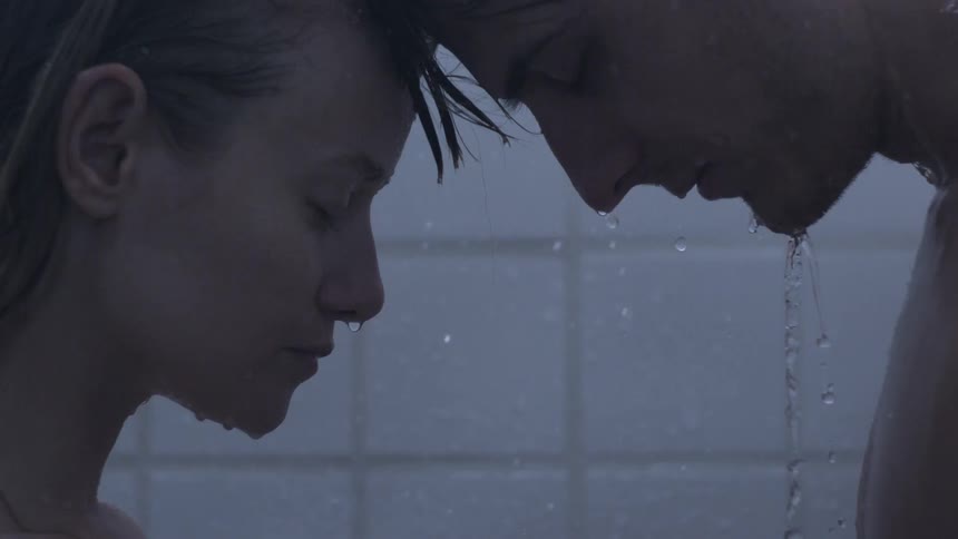 A couple in a shower