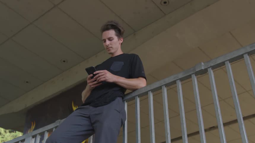 Man Skateboarding In The City