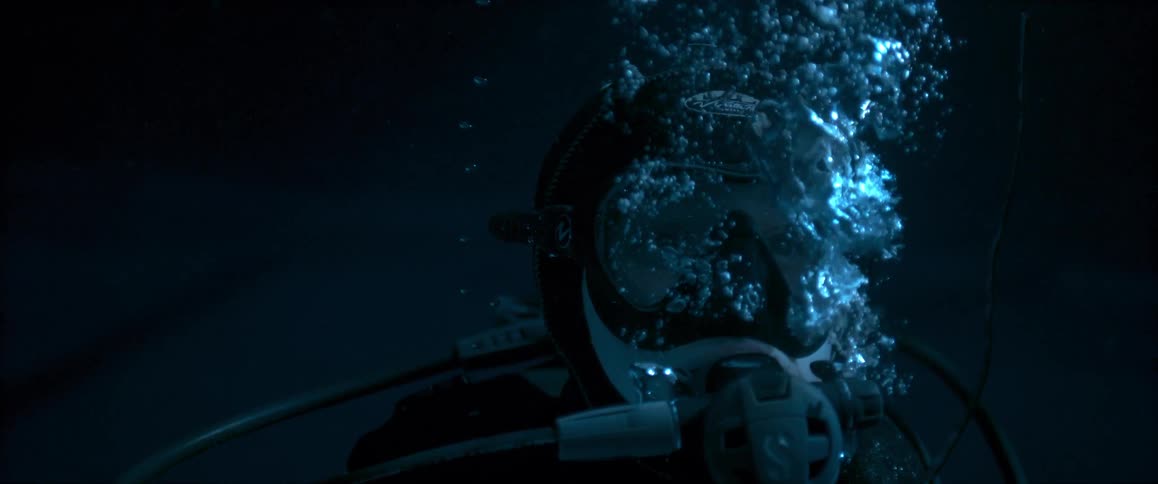 A person scuba diving underwater