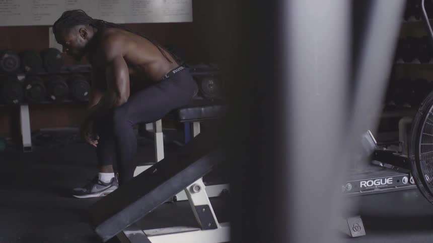 Man Working Out In Gym