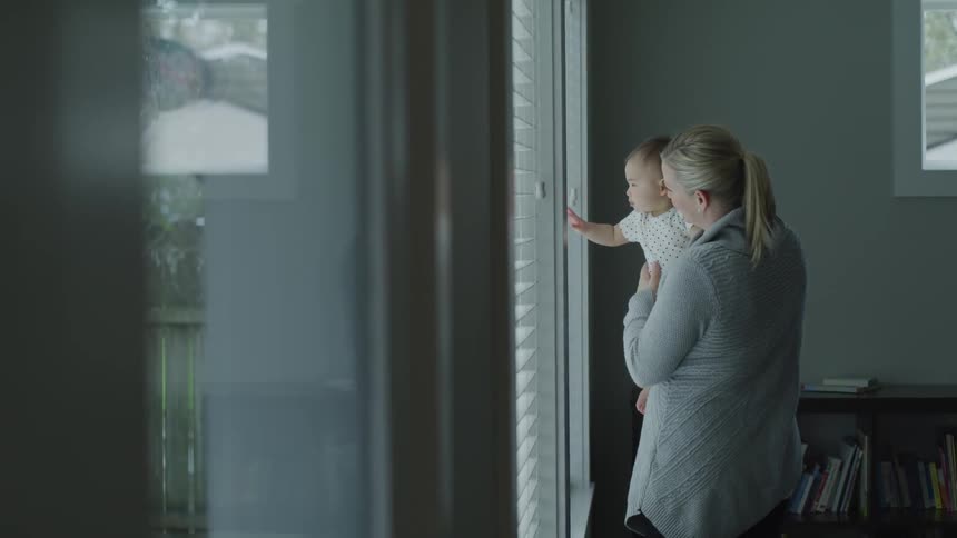 Mom And Daughter At Home