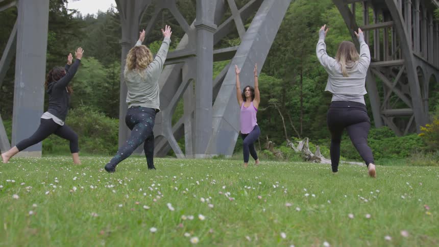 Moms Doing Yoga And Spending Time With Each Other