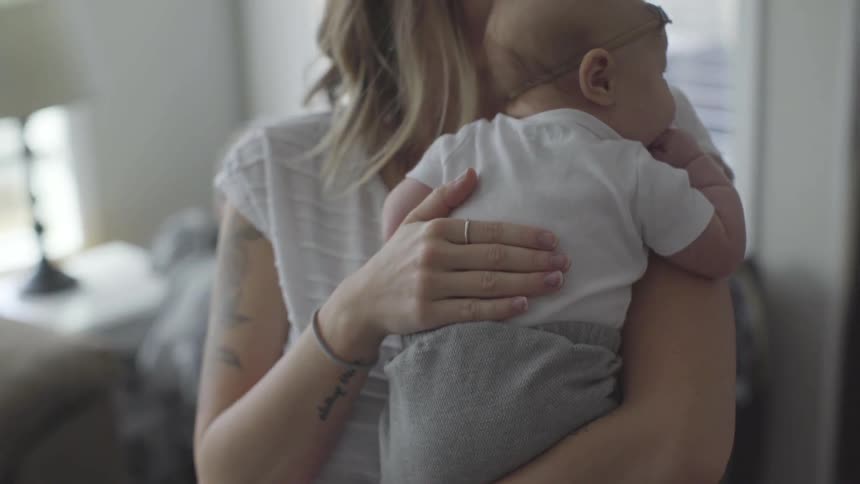 Mother And Baby At Home