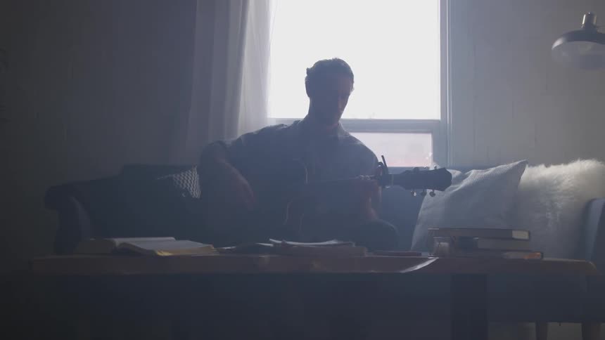 Musician In Small Apartment In New York City