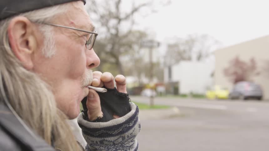 Musician Playing And Smoking