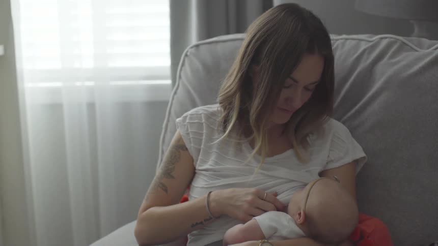 Mother And Baby At Home