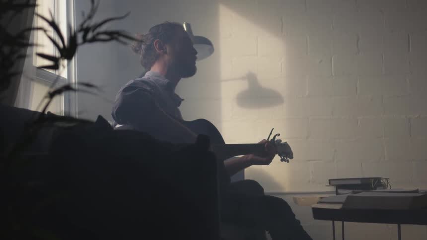 Musician In Small Apartment In New York City