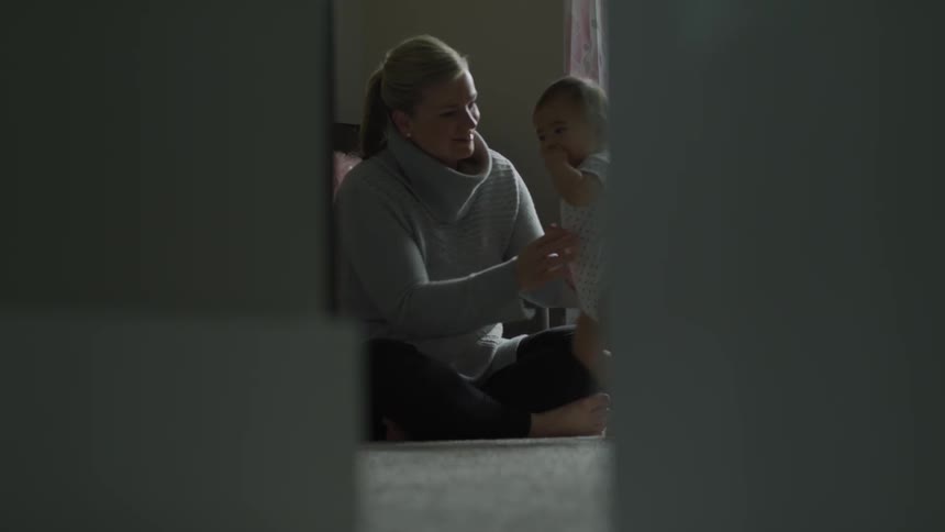 Mom And Daughter At Home