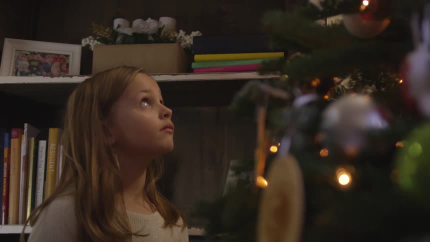 Mom And Daughter At Christmas Time