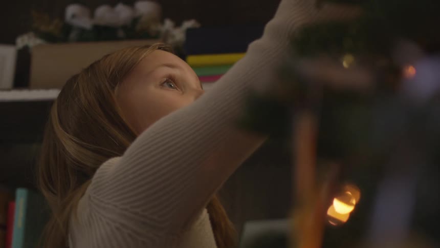 Mom And Daughter At Christmas Time