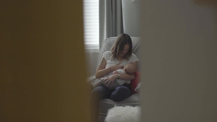 Mother And Baby At Home