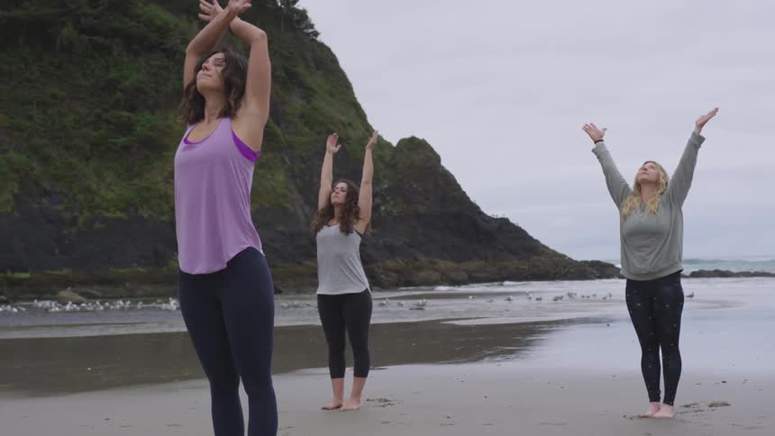 Moms Doing Yoga And Spending Time With Each Other