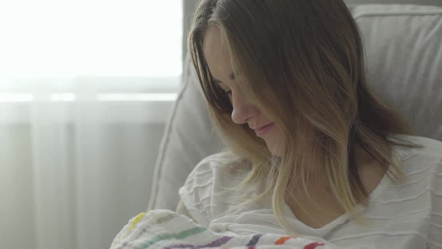 Mother And Baby At Home