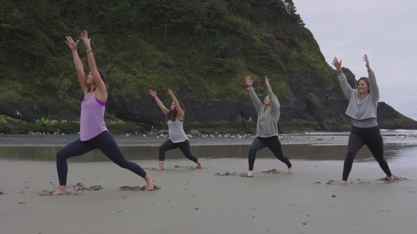 Moms Doing Yoga And Spending Time With Each Other