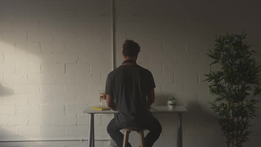 Musician In Small Apartment In New York City