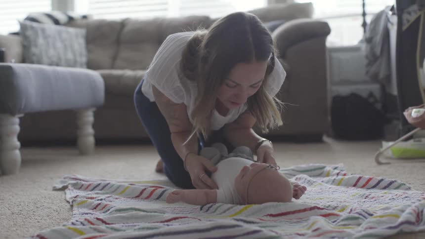 Mother And Baby At Home