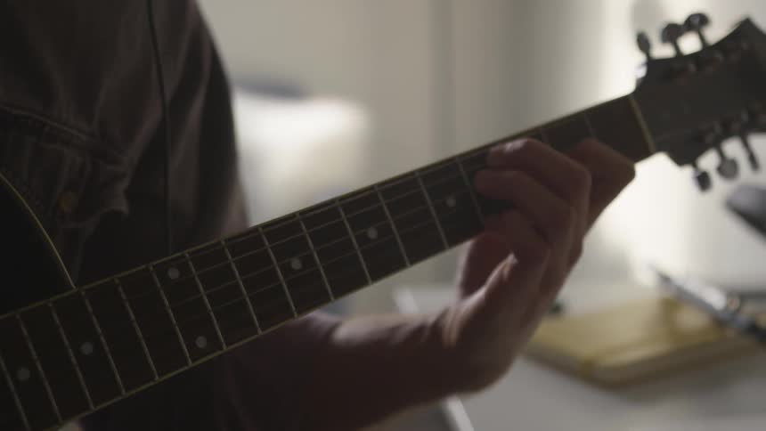 Musician In Small Apartment In New York City