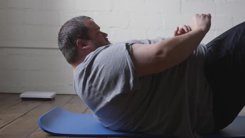Overweight Man Trying To Lose Weight