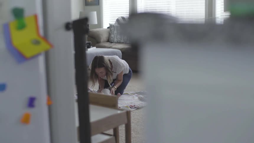Mother And Baby At Home