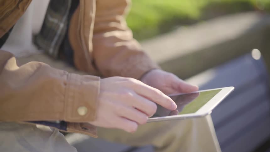 Man Using Electronics