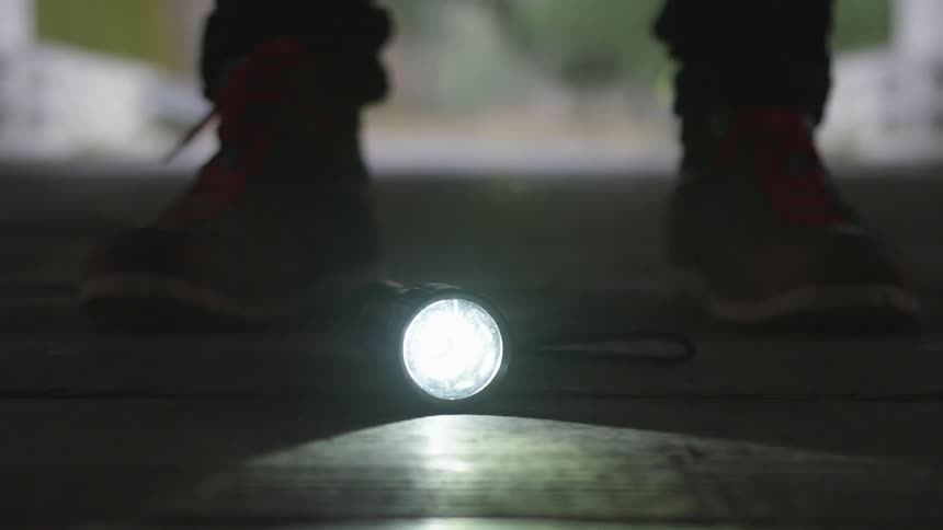 Man With Flashlight And Gun