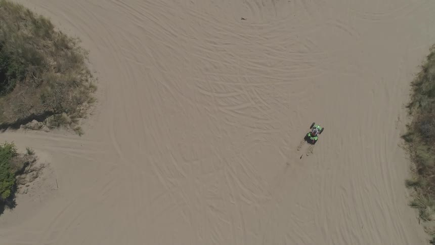 People Riding Four Wheelers In The Sand