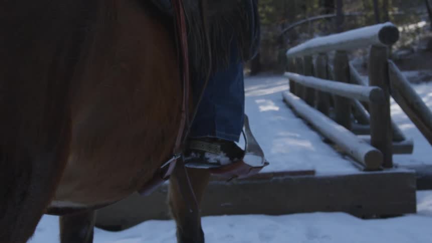 People Riding Horses In Snow