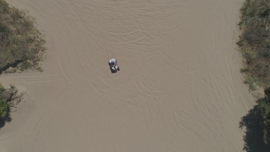 People Riding Four Wheelers In The Sand
