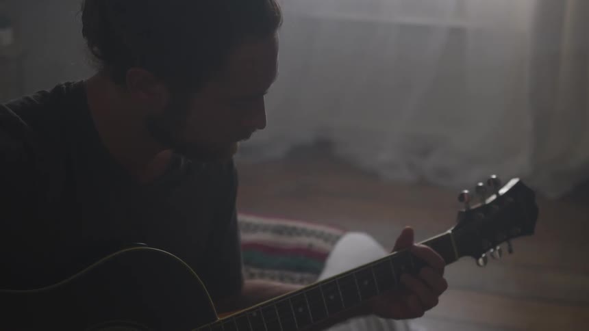 Musician In Small Apartment In New York City