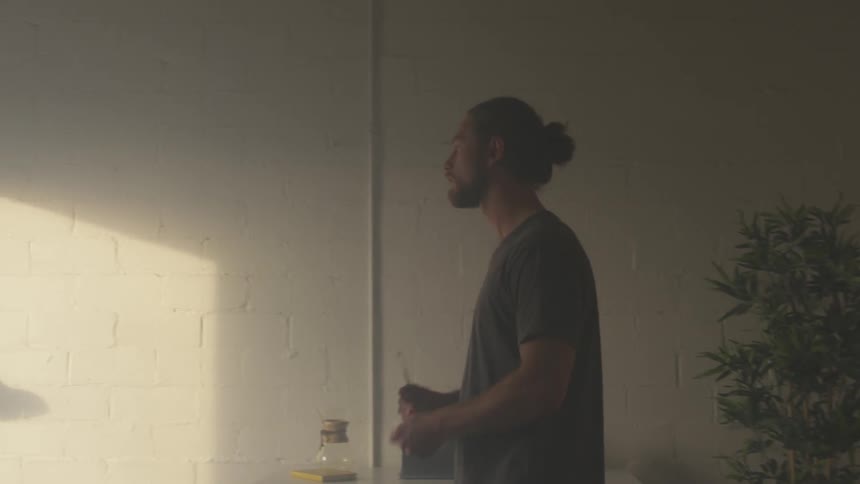 Musician In Small Apartment In New York City