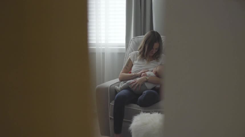 Mother And Baby At Home