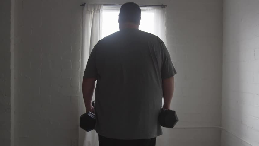 Overweight Man Trying To Lose Weight