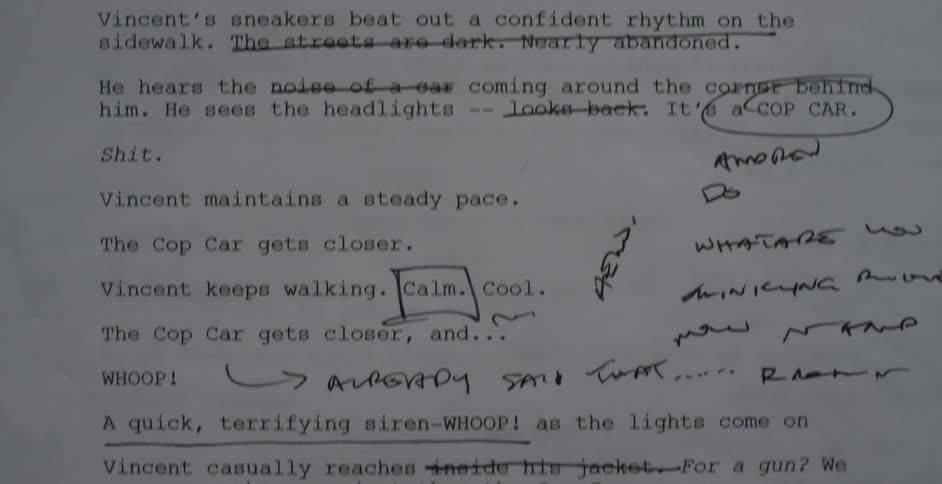Sheet of paper with corrections on it