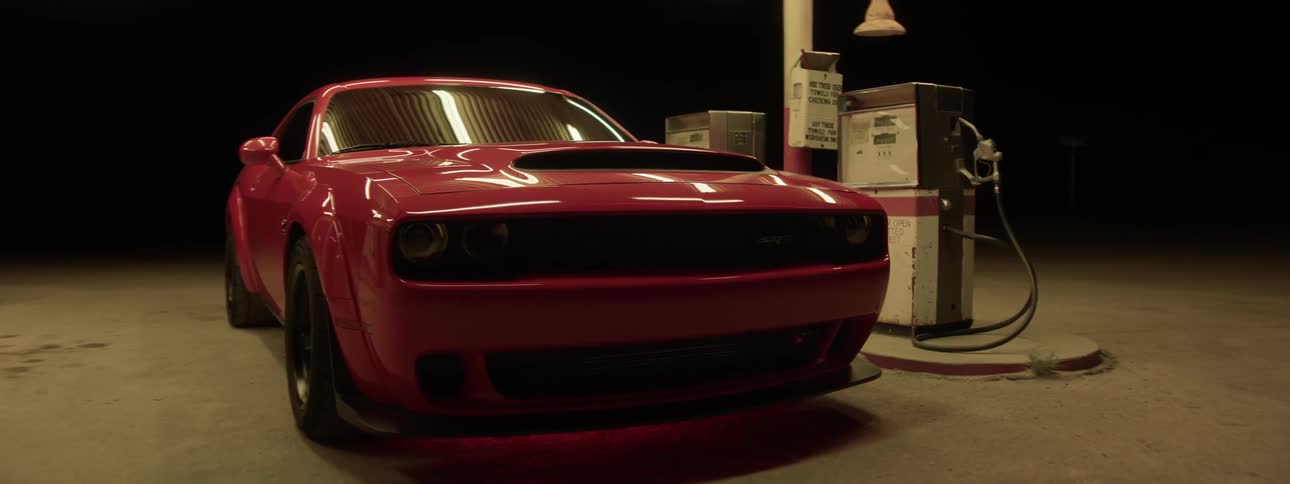 Muscle Car At Gas Station