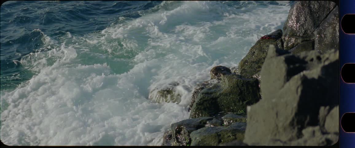 Waves crashing on the shore