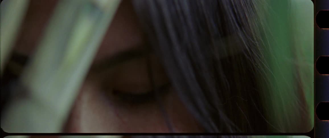 Closeup of a woman with brown eyes