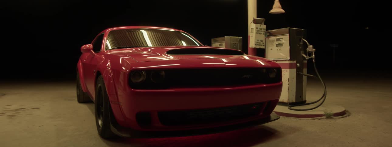 Muscle Car At Gas Station