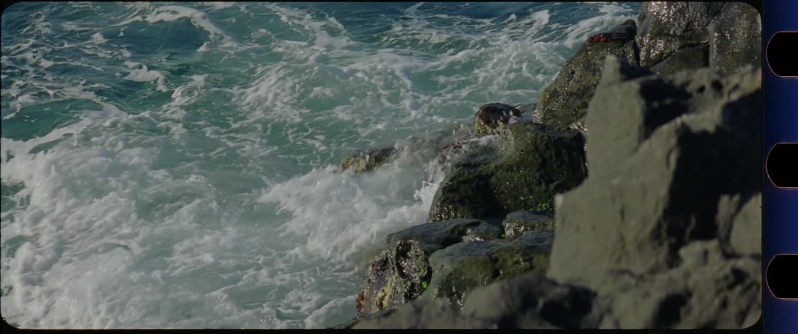 Waves crashing on the shore