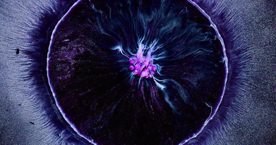 A drop of ink creates an unique organic shape